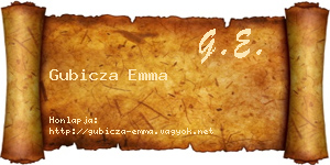 Gubicza Emma névjegykártya